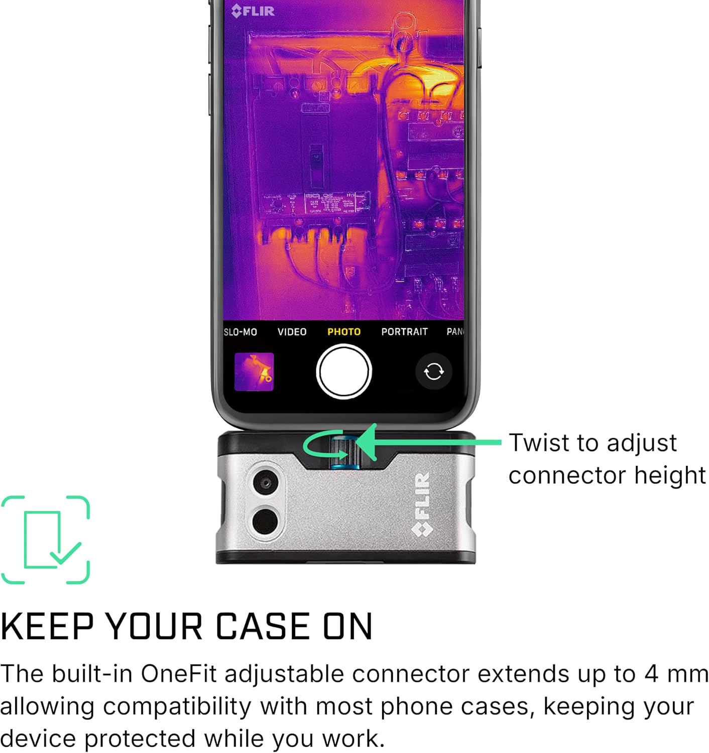 Flir One Thermal Imaging Camera for Android USB-C, 240x180 MSX | Samsung/Pixel USB-C, 80x60 native IR, MSX, inspection guides, 1.5m drop, case, USB cable