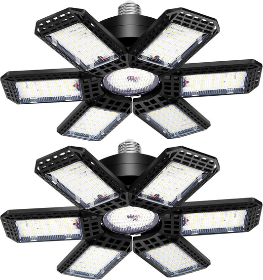 AUDLES Garage Lights 2 Pack, Garage Lights Ceiling LED 20000LM 6500K