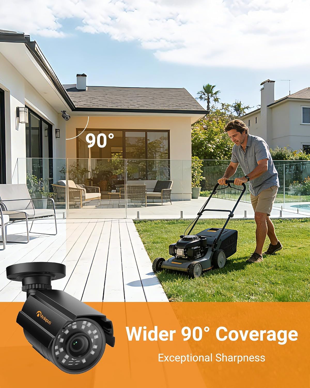 Anlapus 2-Pack 1080P Security Cameras for 2MP, 5MP, 4K DVR Home Surveillance System, IP66 Weatherproof HD-TVI CCTV Bullet Camera for Indoor Outdoor, 80ft Night Vision