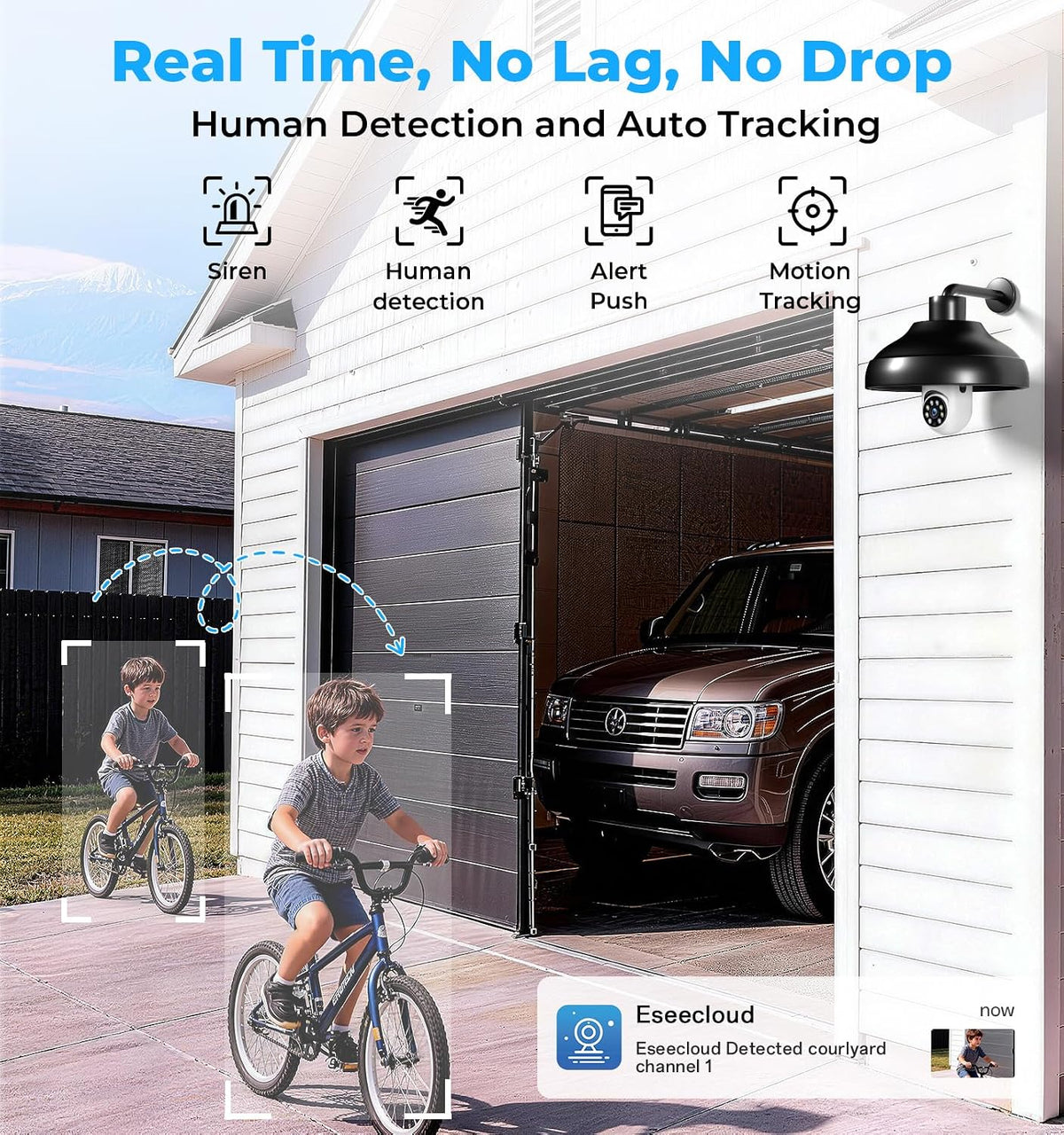 Light Bulb Security Camera Outdoor, 2K 5GHz & 2.4GHz WiFi Bulb Cameras for Home Security, 360° PTZ Wireless Cam with AI Human Detection, Color Night Vision, 2-Way Talk, Screw-in Light Socket