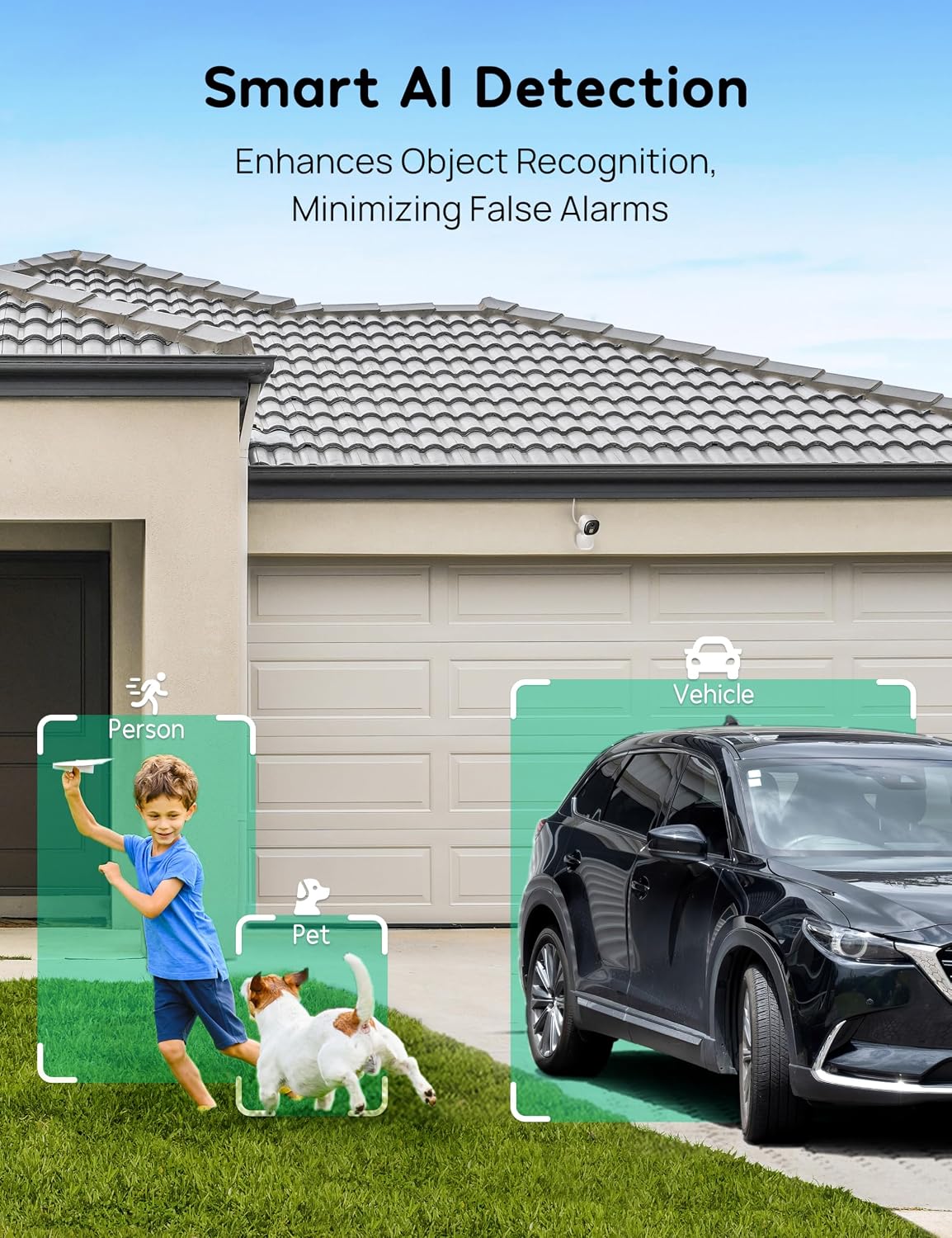 Winees WiFi Water Leak Detector, 3 Pack Water Sensors & 2K 4MP Outdoor Security Camera, Human/Pet AI Detection Support Cloud/128G SD Card Storage