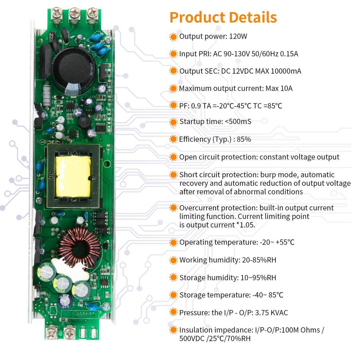 LEDMO LED Dimmable Driver 120W 12V DC Quiet Operation Universal Regulated