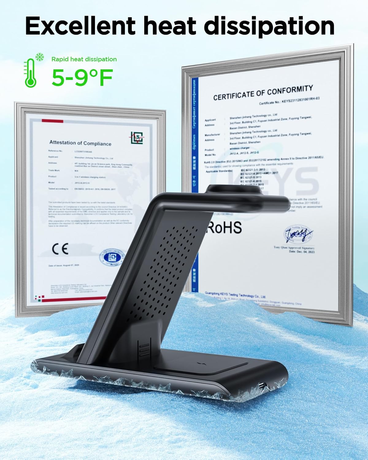 Wireless Charging Station for Samsung Galaxy Watch 9/8/7/6/5/4/3,S26 Ultra, Wireless Charger Samsung Phone Stand for Galaxy S25/S24/S23/S22/Note,Watch Ultra2,Buds4/4 Pro/3/2 Pro/Live Multiple Devices