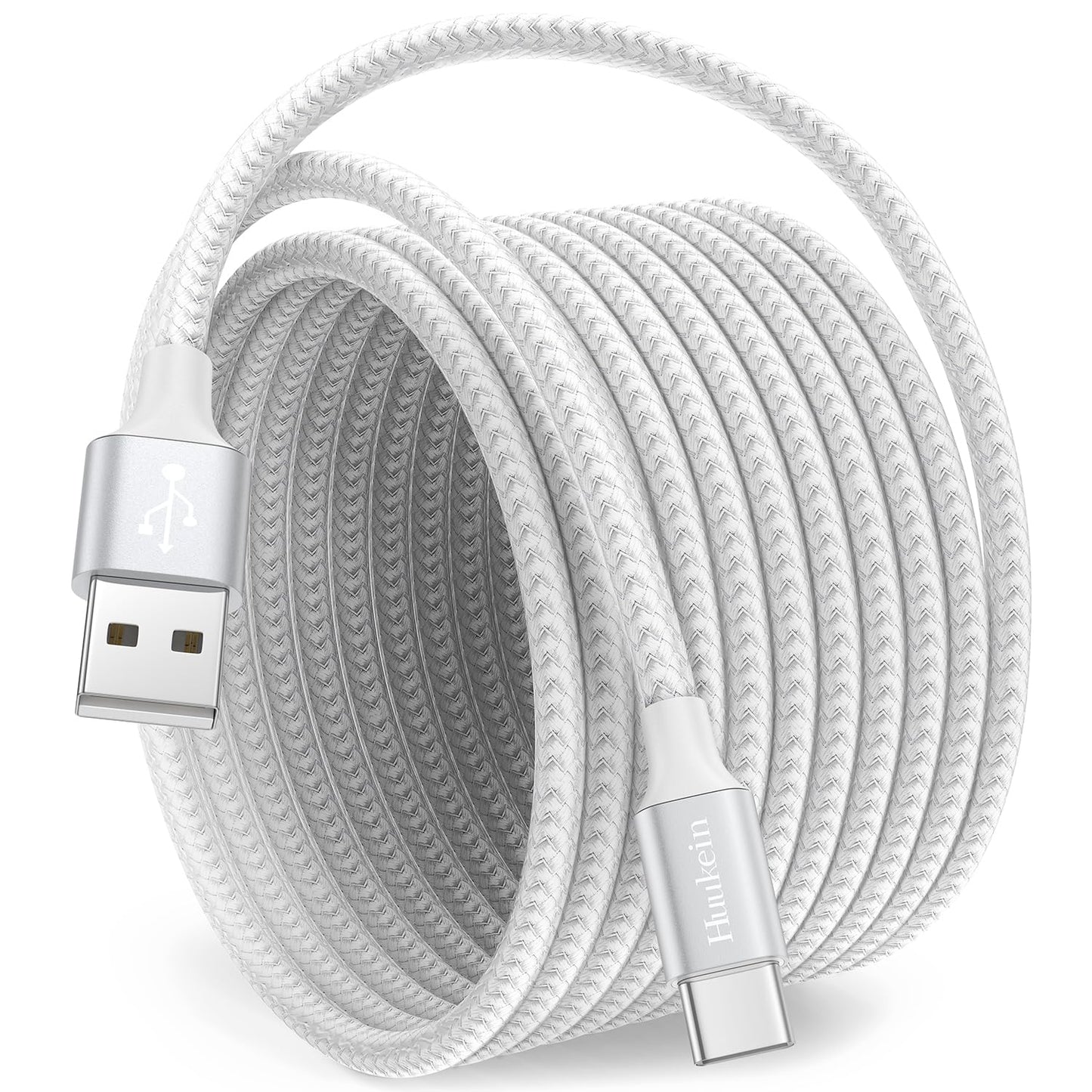 USB C Cable 15ft, Long USB A to USB C Fast Charging, USBC Charger Cord | Nylon Braided for iPhone 17 Air 16 15 Pro Max Plus, for Samsung Galaxy S21 Note 10