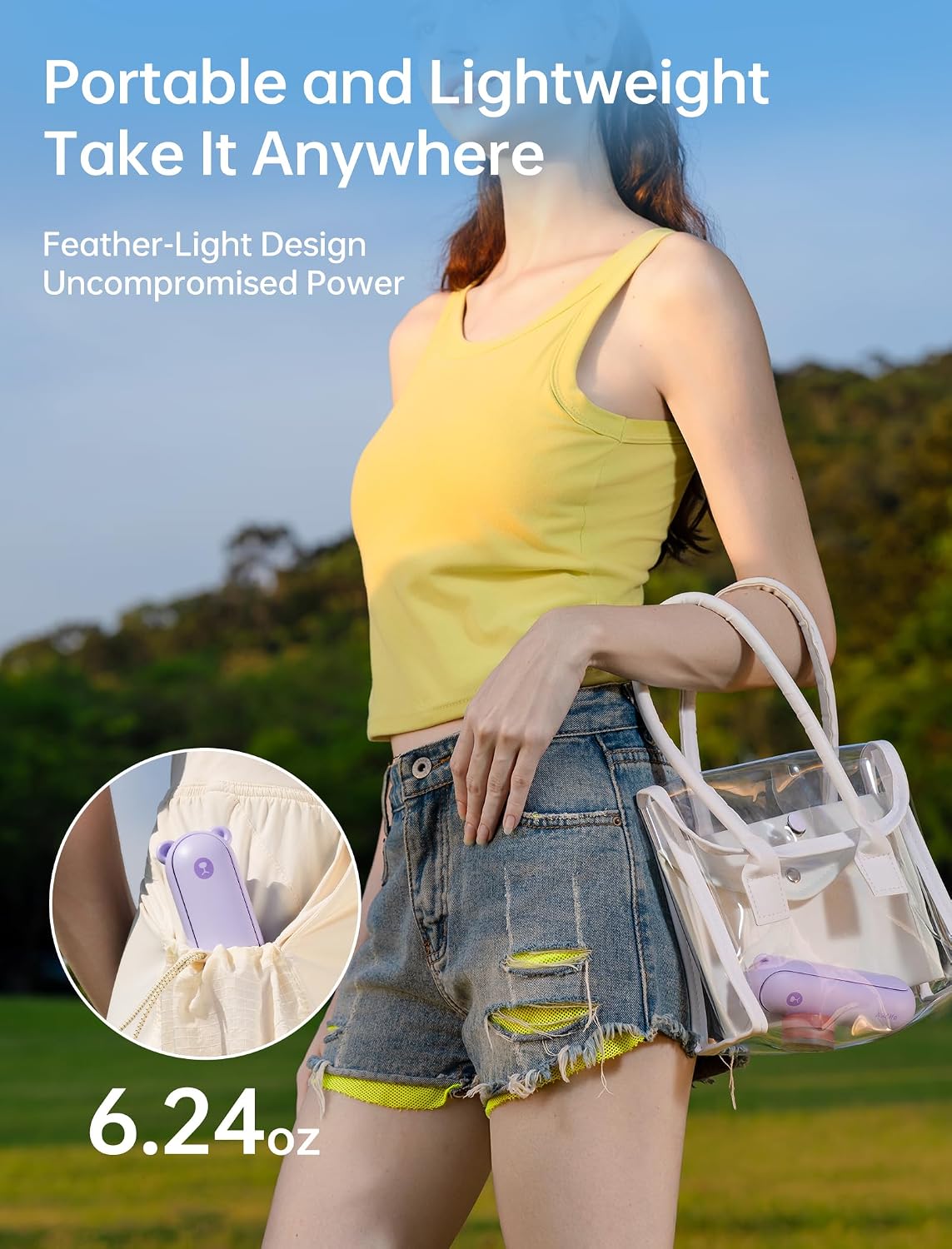 JISULIFE Handheld Fan 8 Plus: 40H Cooling & 4500mAh PowerBank & Flashlight | USB Rechargeable, Portable Pocket Size for Travel, Makeup, Concerts, Summer Gifts for Women(Purple)