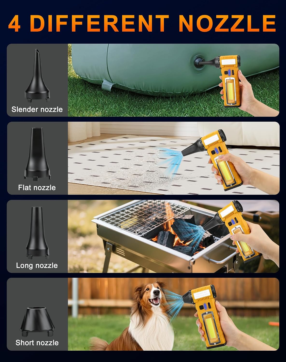 130000RPM Compressed Air Duster, Rechargeable Electric Air Duster | 2-Gear Adjustable Mini Blower, Electric Air Blower with LED Light, Dust Blower for Keyboard, PC Vents, Car Interiors