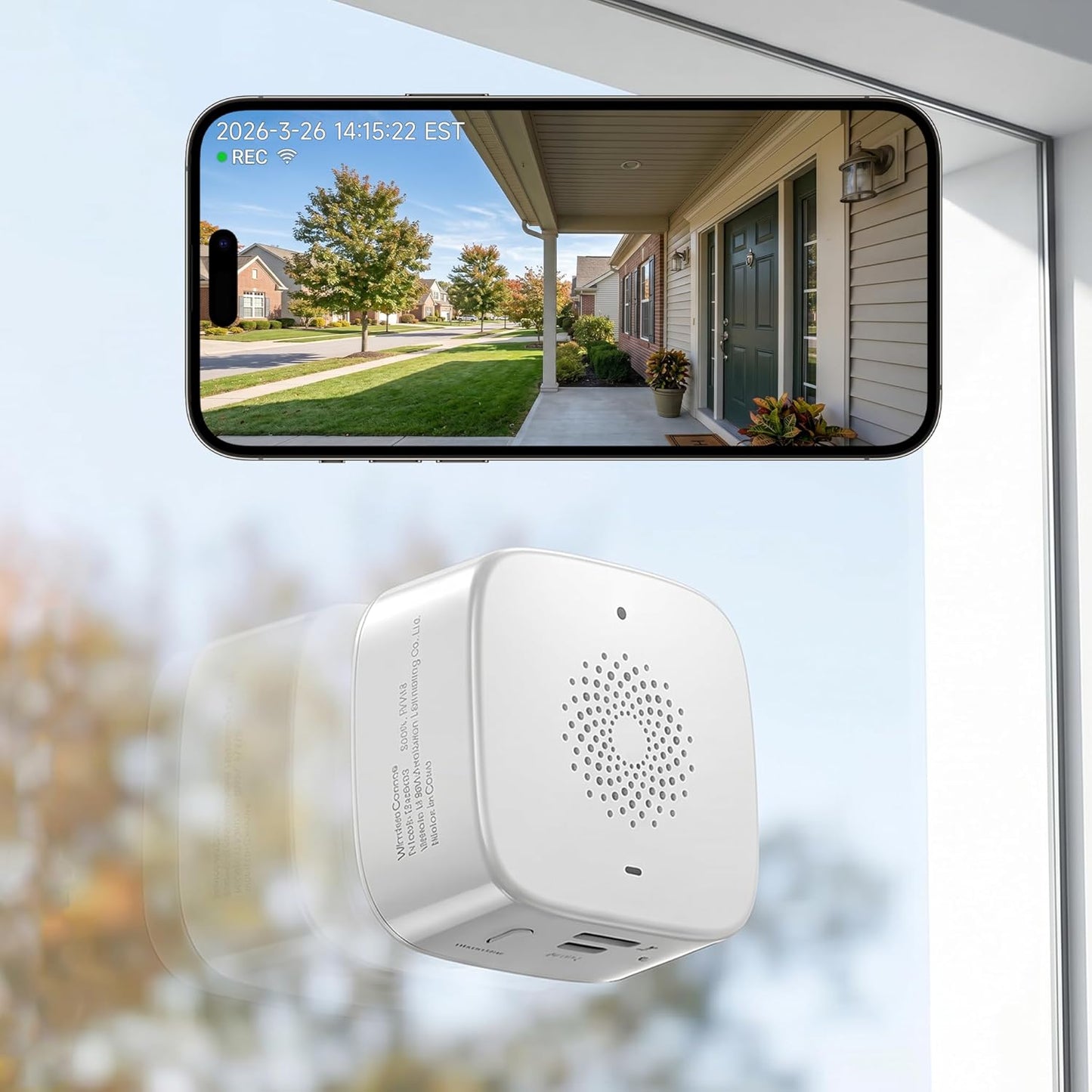 SOIADV 2.5K Window Camera Wireless,No-Drill Install,2.4GHz & 5GHz WiFi Indoor Cameras for Home Security,AI Human Detection, 6s Pre-Roll, Battery Powered,4MP Color Night Vision,SD/Cloud