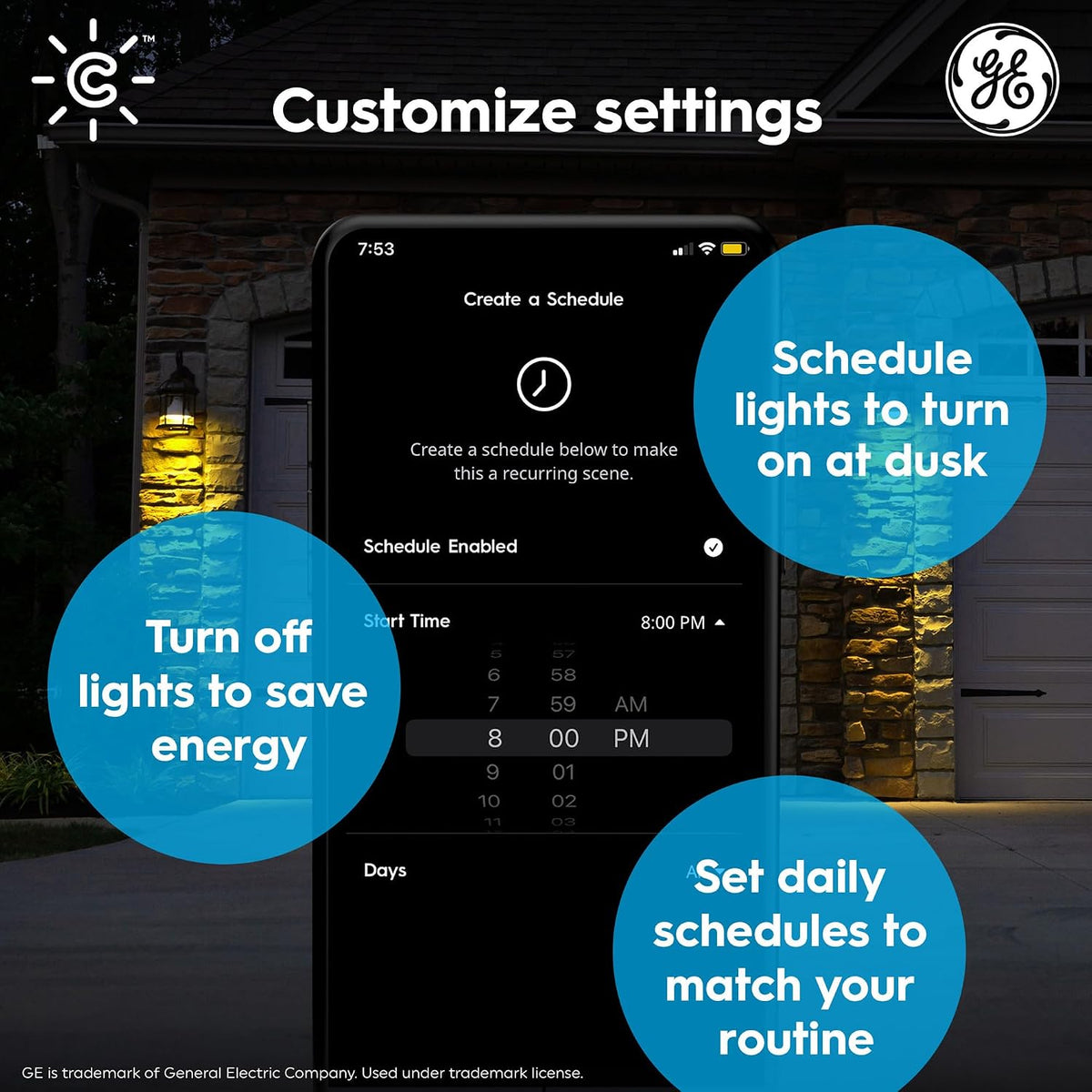 GE CYNC Smart LED Light Bulb, PAR38 Flood Light Outdoor, Works with Amazon Alexa and Google Home, WiFi Light, Color Changing Light Bulb, 90W Equivalent, (Pack of 2)