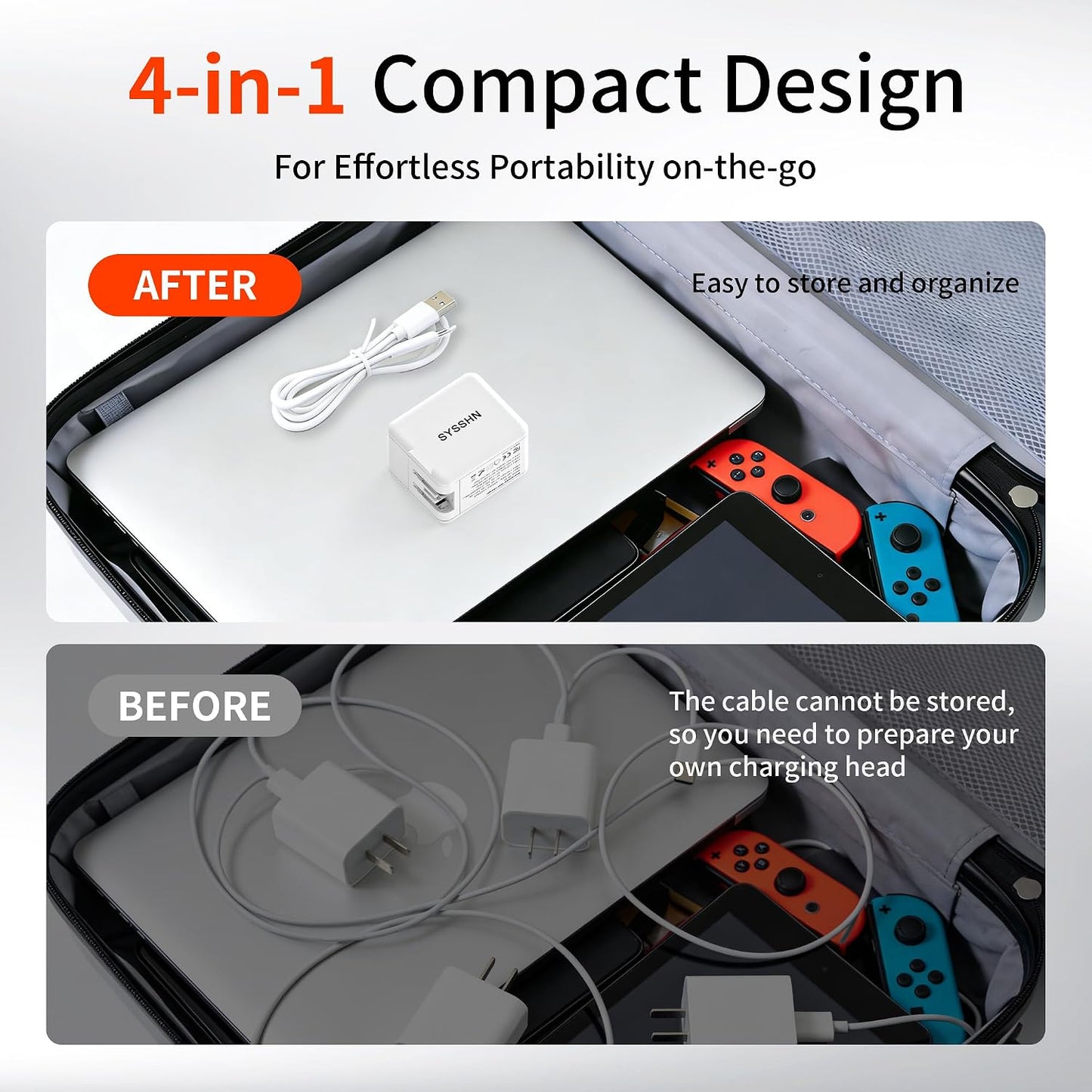4-in-1 Retractable Wall Charger 45W USB C iPhone Charger with Dual Cables for Multiple Devices Foldable Plug Charger Block for iPhone 17/16/15/14/iPad/Galaxy/Pixel/AirPods