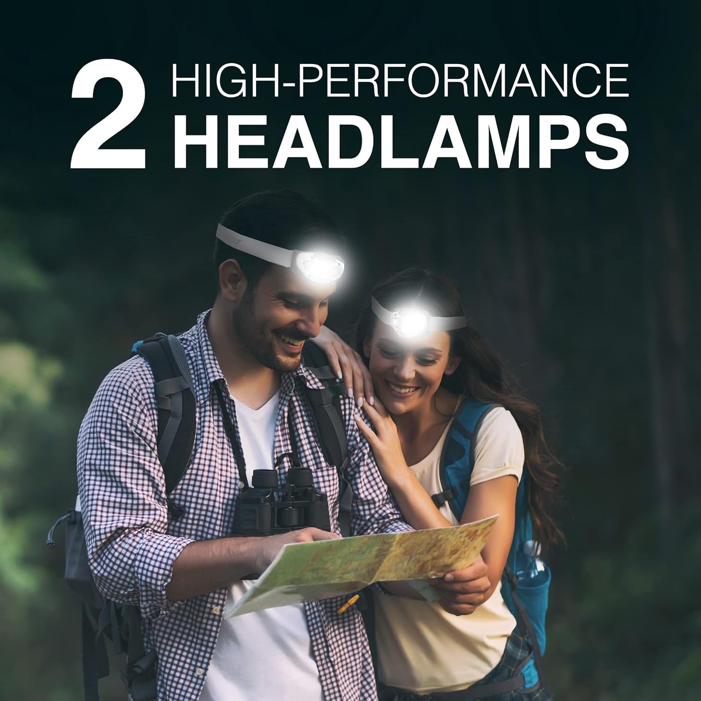 Energizer LED Headlamp PRO (2-Pack), IPX4 Water Resistant Head Light | Hands-free light, camping headlamps for indoor and outdoor use, 260 lumens, head lights for forehead, 3 modes