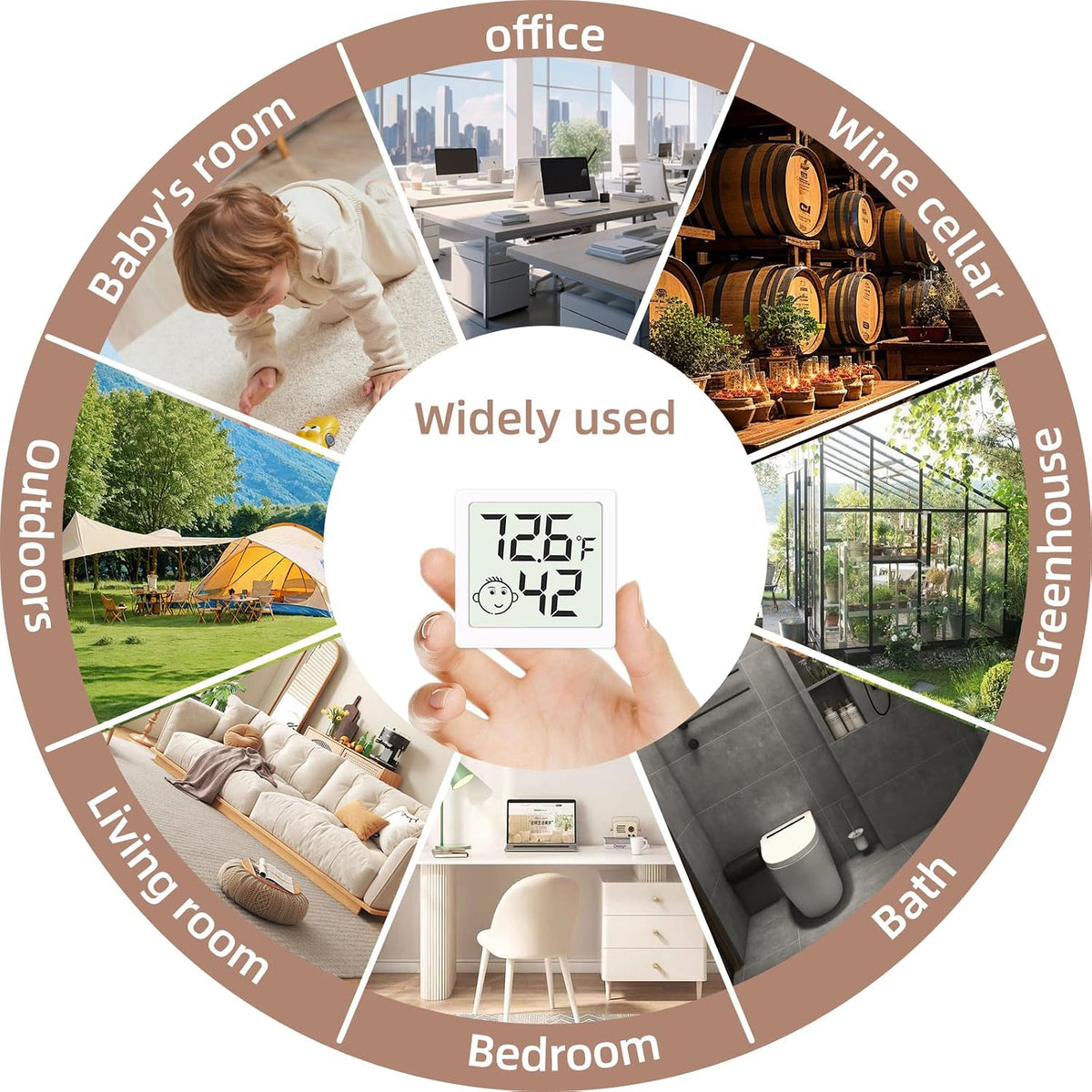 Mini Humidity Meter Hygrometer 6 Pack Room Thermometer Indoor Digital Temperature and Humidity Monitor for Home House Office Garden and Cellar