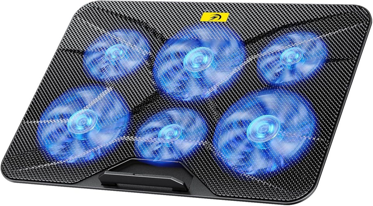 Laptop Cooling Pad for 12-17.3 Inch Laptops, Slim Stand with 6 Quiet Fans
