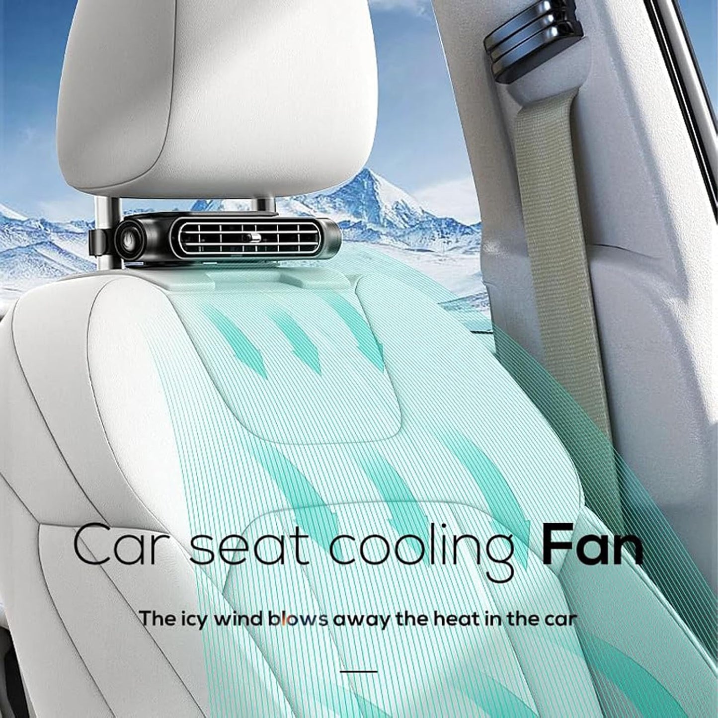 Car Seat Fan, Car Fans for Backseat for Kids, Mini Portable Battery Operated Back Seat Baby Quiet Headrest Neck Cooling Fan with 3 Adjustable Wind Speeds for All Cars Vehicle Jeep Van Rv Truck(BLACK)