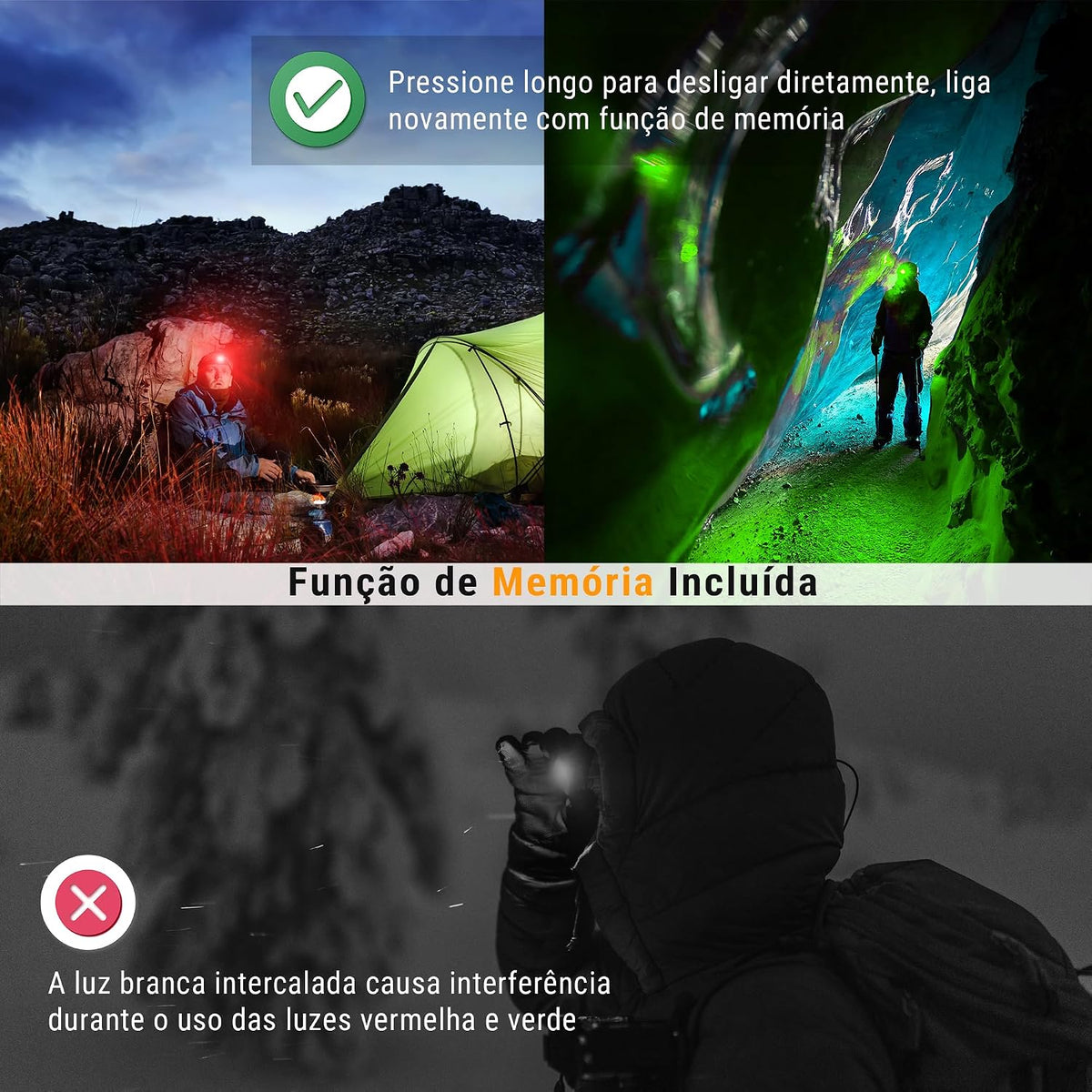 EverBrite Headlamp, 5 Pack LED Head Lamp for Kids & Adults, Red Light | Batteries Included, 300 Lumens, White Red & Green Light Modes, Memory Function, Adjustable Beam, Camping, Hiking, Emergency