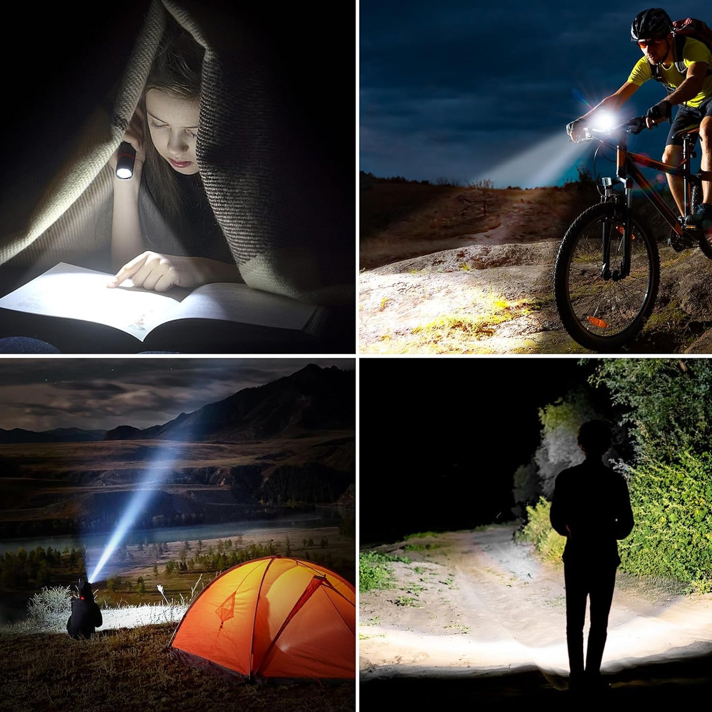 Blukar Rechargeable Flashlight 2 Pack, Super Bright Flashlights | Adjustable Focus, 4 Lighting Modes, Long Lasting, Waterproof Small Mini LED Flash Light for Power Cuts, Emergency, Camping