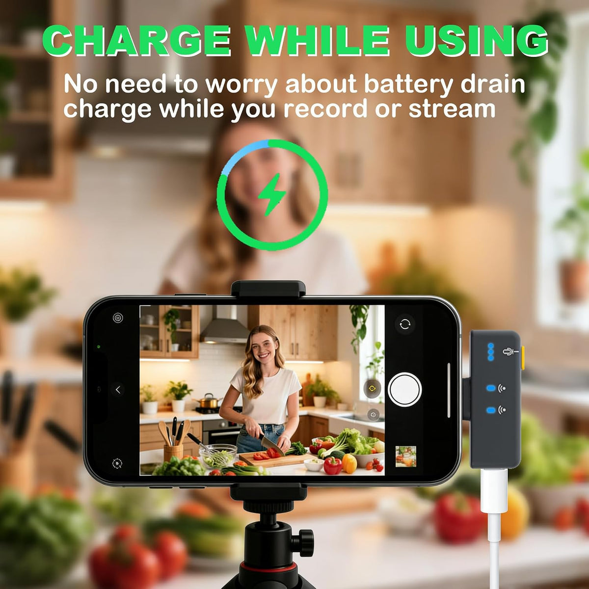 BSONE Wireless Lavalier Microphone for iPhone &amp; Android, Clip-On Mini Mic with Charging Case, Rechargeable Professional Lapel Mics for Vlogging, Video Recording, Content Creators, YouTube, TikTok