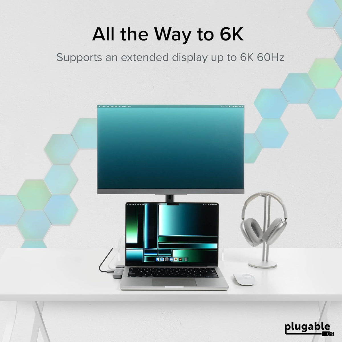 Plugable 5-in-1 USB C Hub for MacBook Pro & Air M1/M2/M3/M4/M5