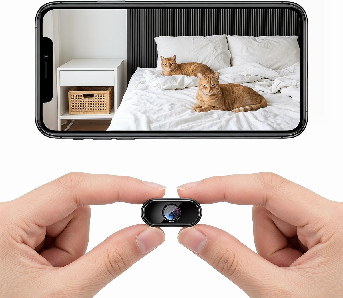 1080P Mini Hidden Camera Wireless, Indoor Security Camera with Motion Detection & Night Vision, App Control - Ideal Nanny Cam, Pet Monitor for Home Office