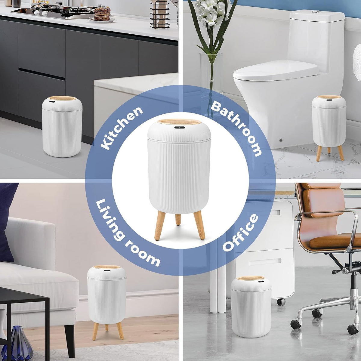 Pukomc Smart Sensor Wastebasket, Convenient and Hygienic Easy to Use