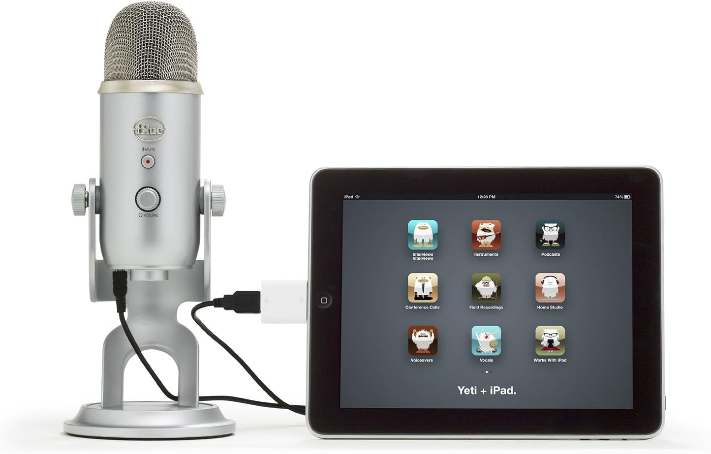Blue Yeti USB Microphone, Silver (Renewed)