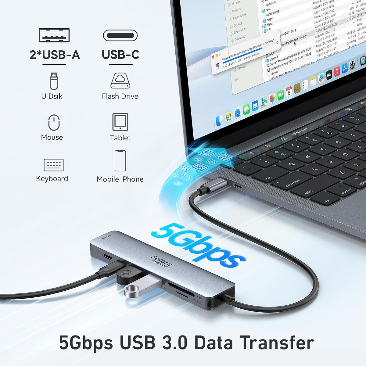Selore USB C Hub HDMI Adapter for MacBook Pro/Air/Neo, USB C Donle