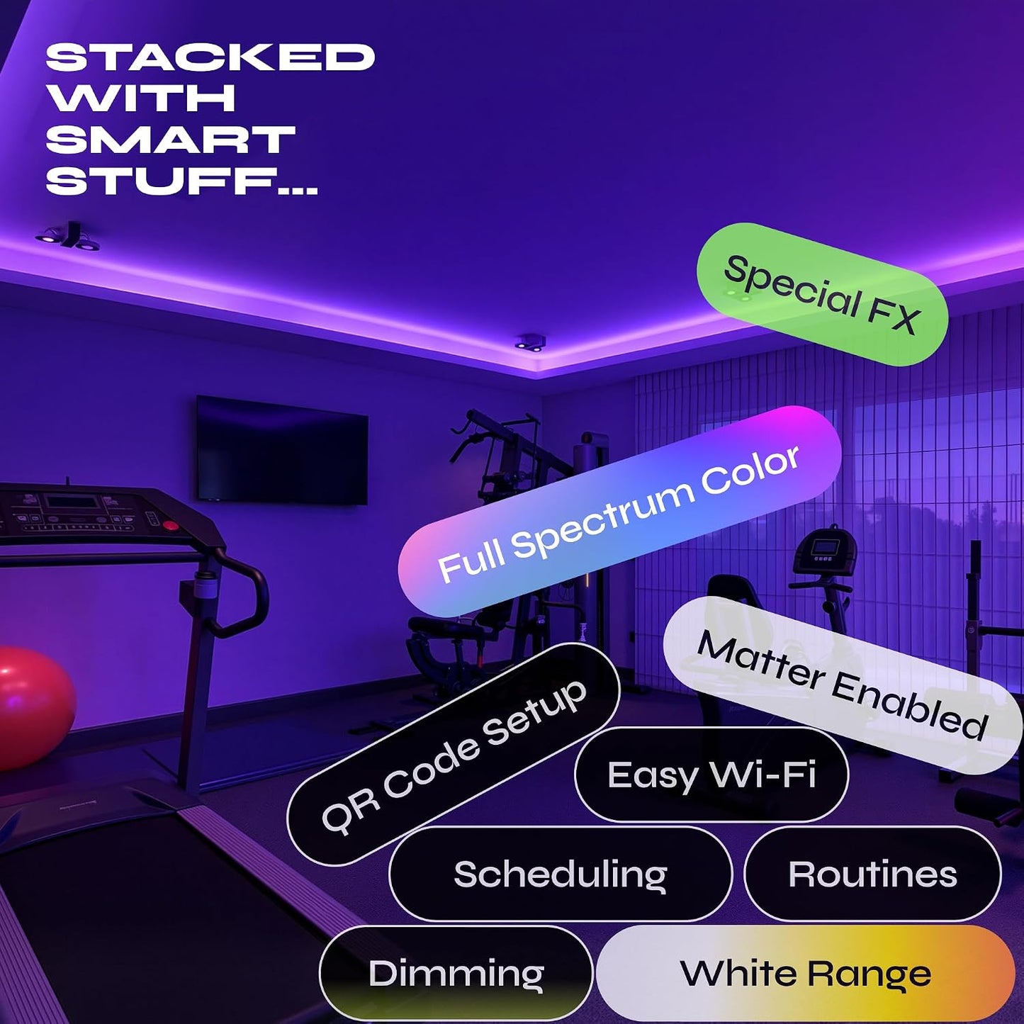 LIFX Smart LED Light Strip - RGB + Tunable White, Matter, Alexa - 20ft | Apple Homekit WiFi 2.4GHz only. Tunable white 1500K-9000K, Dimmable Multicolor 24 zones, Cut or Extend For bedrooms, gaming