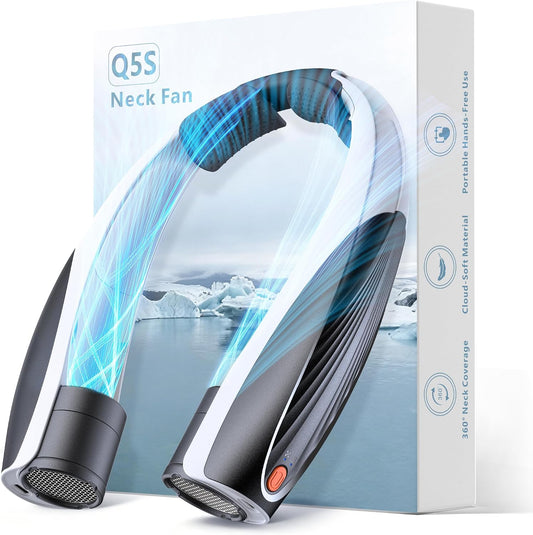 Portable Neck Fan, Max 20H, Rechargeable Personal Fan with 6000mAh Battery, 360° Cooling, 6 Speeds Hands-Free Wearable Fan, Gifts for Men, Women, Travel, World Cup, Outdoor