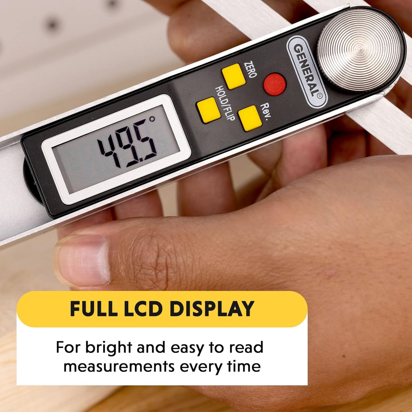 General Tools T-Bevel Gauge & Protractor - Digital Angle Finder with Full LCD Display & 8" Stainless Steel Blade