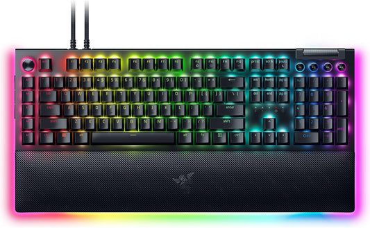 Razer BlackWidow V4 Pro Mechanical Gaming Keyboard, Green Tactile Switches | Green Switches Tactile & Clicky, Doubleshot ABS Keycaps, Command Dial, 8 Dedicated Macro Keys, Chroma RGB