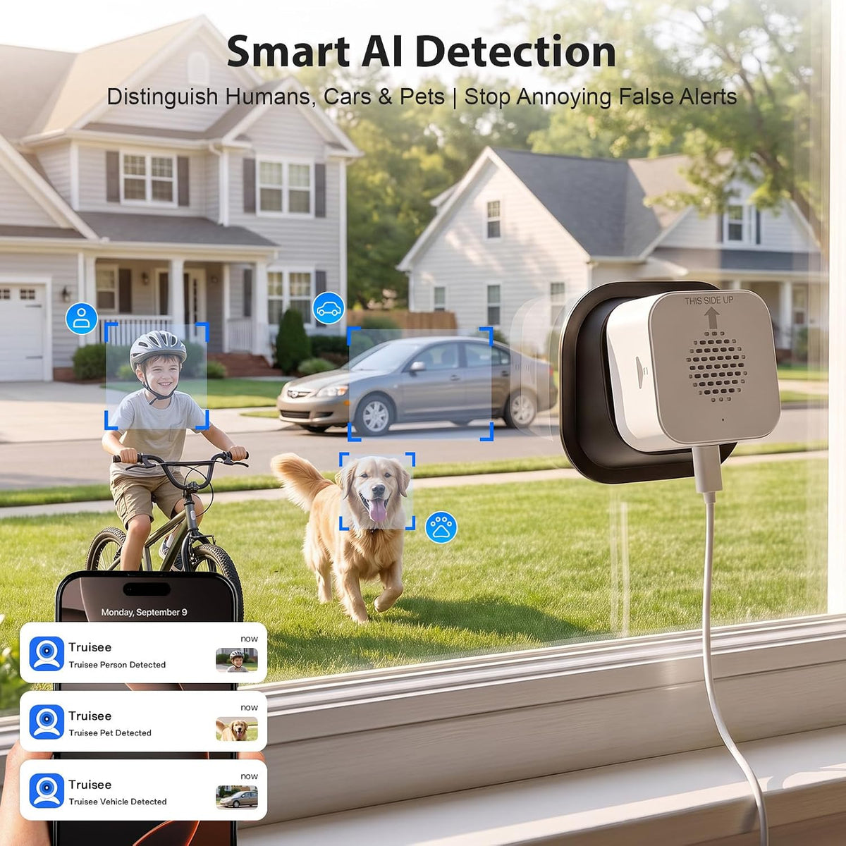 No Drill 2K Window Security Camera, Starlight Color Night Vision, Anti-Glare Anti-Reflection, 2.4GHz&5GHz WiFi Indoor Camera for Outdoor Monitoring,24/7 Recording,Local & Cloud Storage