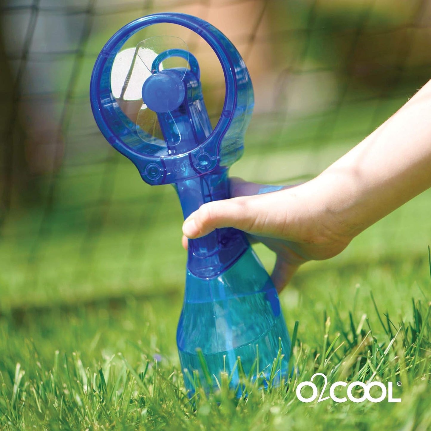 O2COOL Deluxe Handheld Misting Fan Battery Powered Grey | Yes