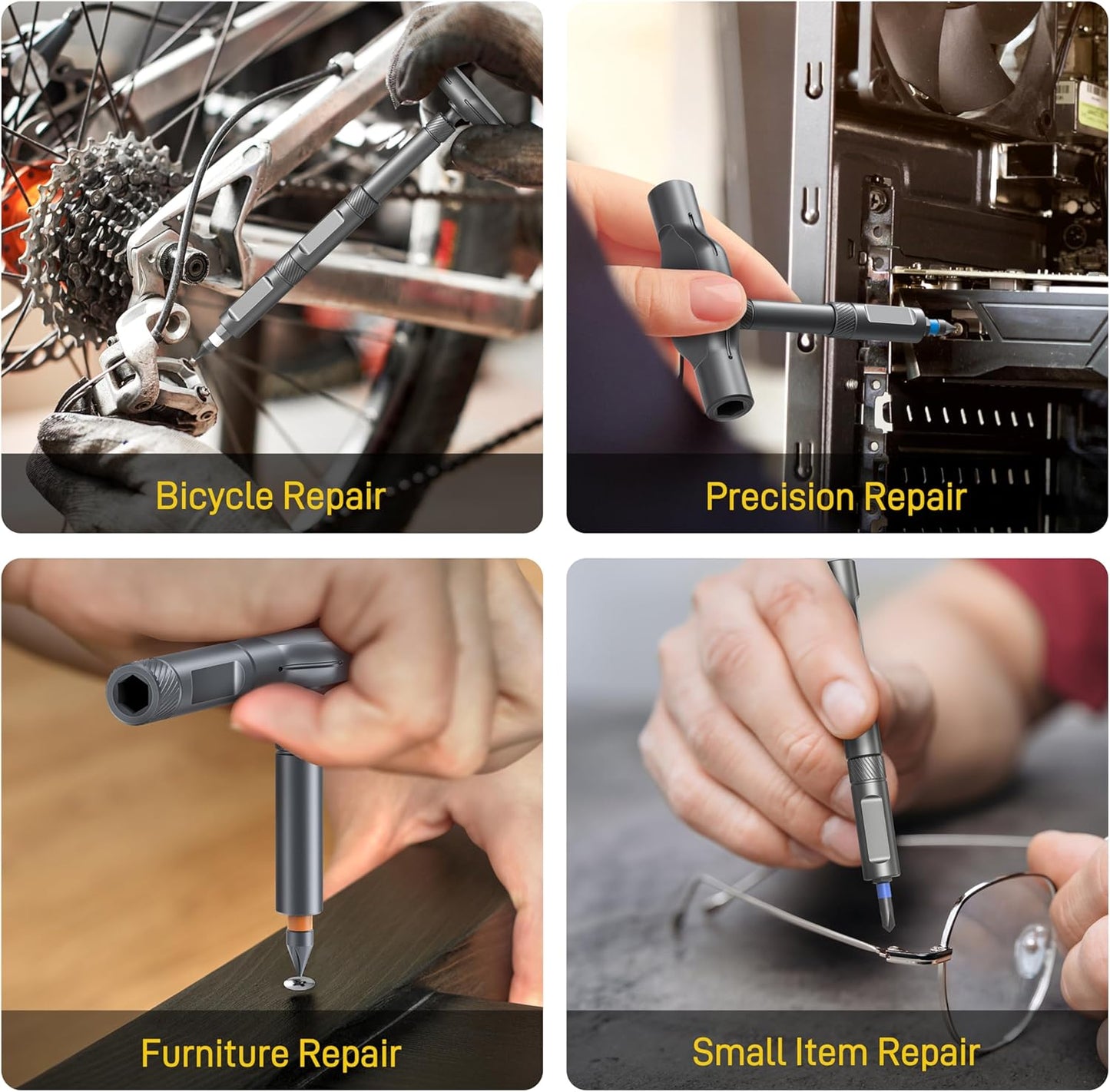 42 in 1 Magnetic Screwdriver Set, Multi Bit Ratcheting Screwdriver Set | with T Handle, Storage Case Repair Tool Kit for Computer, Eyeglass, Bicycles, Watch, Ring Doorbell, Furniture and DIY Man