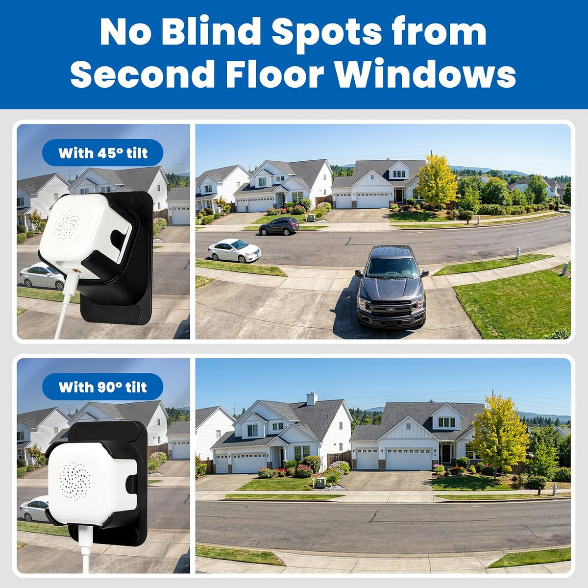 2K Window Security Camera, No Drill Mount with Anti-Glare Glass Design