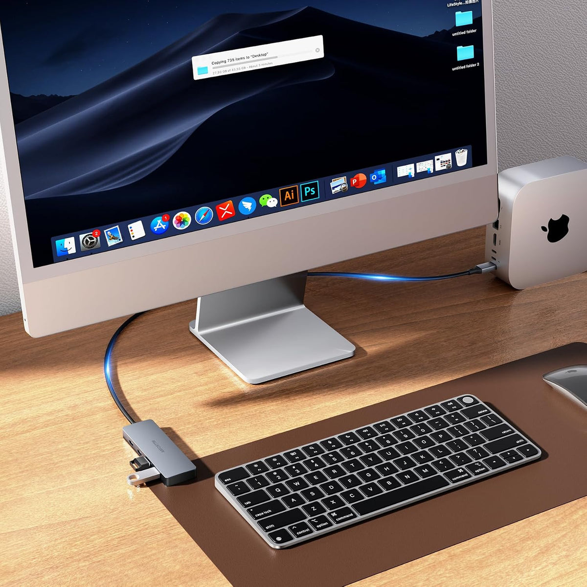 4FT USB C Hub 3.2 Multiport Adapter for MacBook Neo
