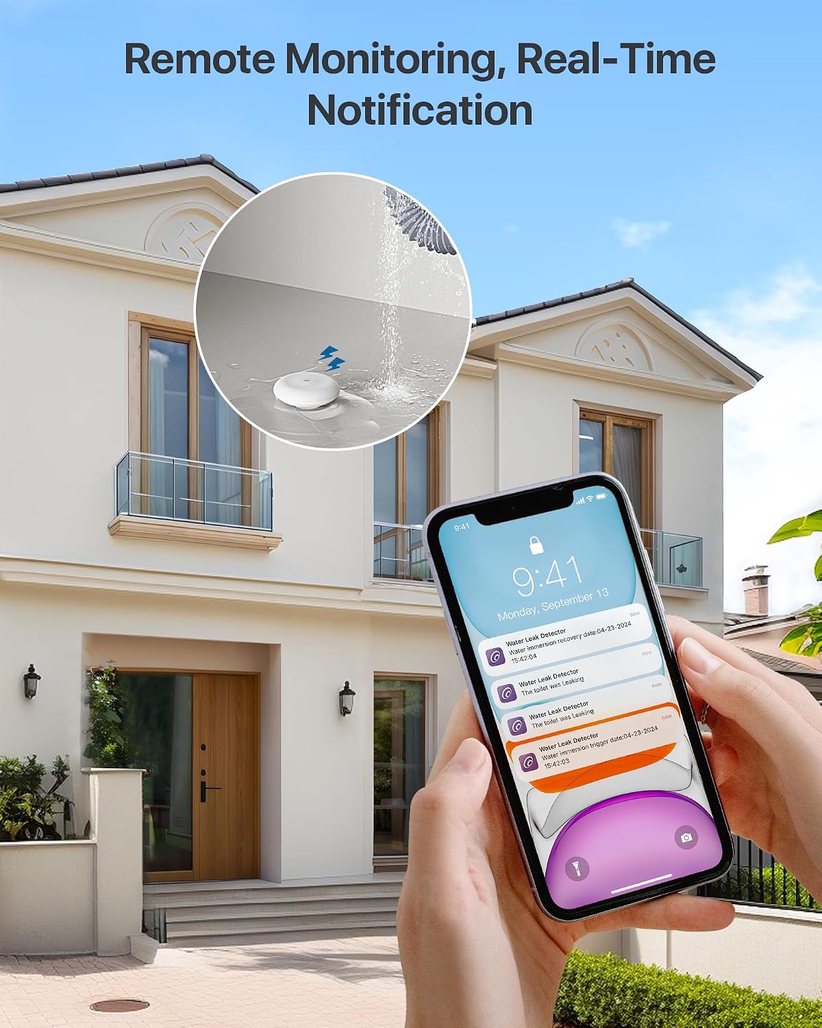 Water Leak Detector 3 Pack & Smart Hub for Home, | Wireless 2.4GHz WiFi & Zigbee, Mini Water Alarm Leak Detector, Audible Alarm APP Notification, Water Sensor IP66 Waterproof