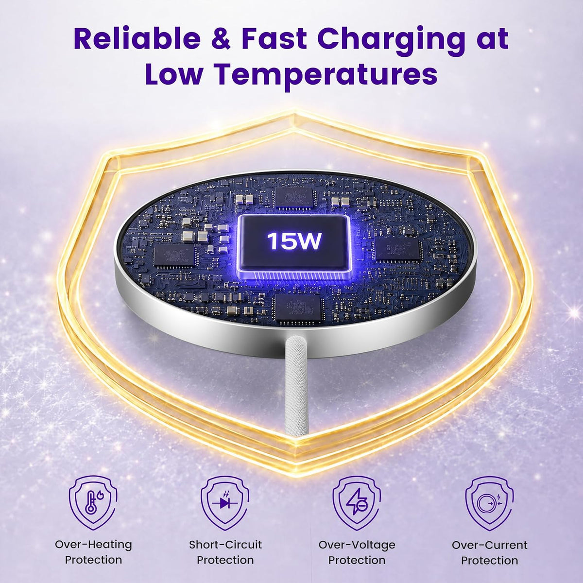 15W Wireless Charger for Apple MagSafe Charger, Magnetic Fast Charging Pad | Compatible for iPhone 17 16 15 14 13 12 Pro Max, AirPods-Slim Portable for Desk Bedside and Travel - 3 Pack, White