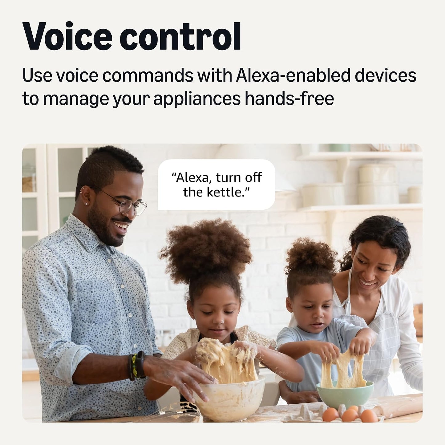 Amazon Basics Smart Plug with Timer Function, Voice Control, WiFi Outlet, Works with Alexa Only, Schedule, APP Control, 2.4 GHz Wi-Fi, No Hub Required, 2-Pack, White