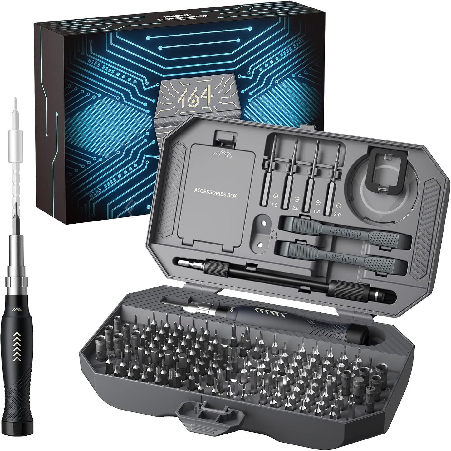 JAKEMY 33 In 1 Precision Screwdriver Set, Magnetic Tips Small Screwdriver Kit with Multi Replaceable Torx Bits, DIY Tool Electronics Repair Kit with Tweezers for Phone, Laptop, Computer, Watch, Bell