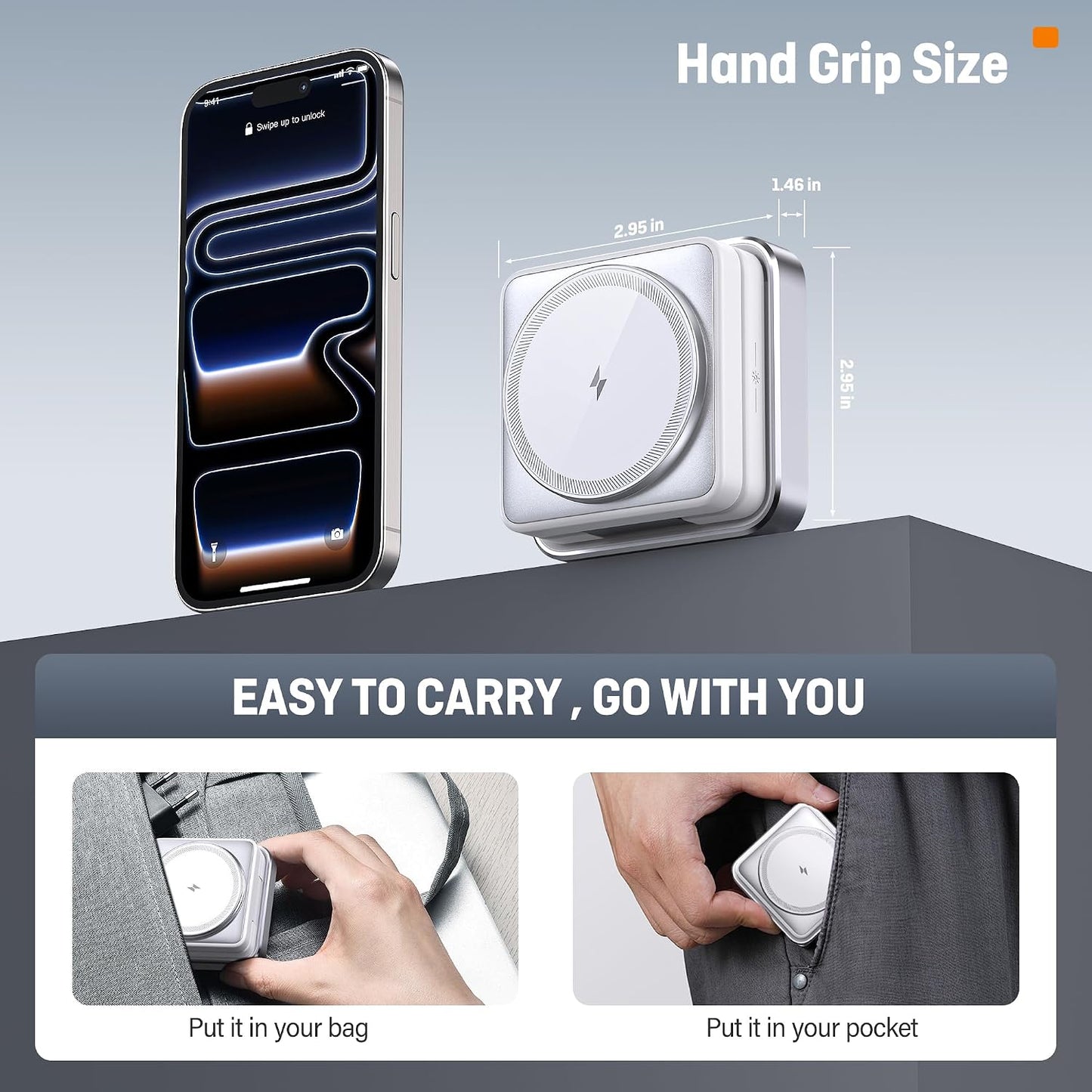 Augnner 25W 3-in-1 Charging Station for Apple Device, White Foldable Magnetic Wireless Charger, Fast Travel Charging Stand for iPhone17/16/15/14/13/12 Series, Apple Watch/AirPods