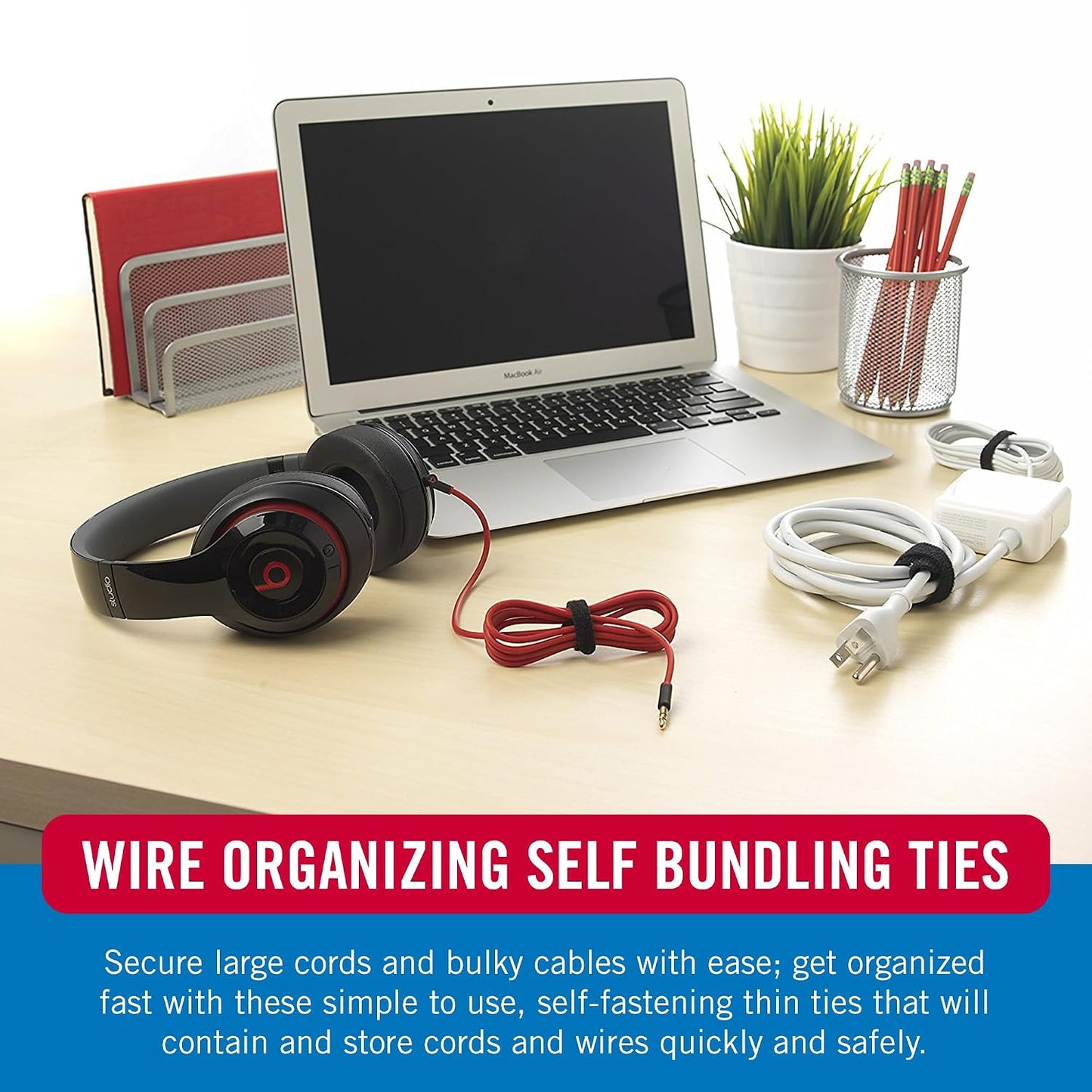 VELCRO Brand 150pk Cable Ties Value Pack, 8in | Gifts for Tech Lovers | For Wire Management and Cord Organizer | Replace Zip Ties with Reusable Straps, Reduce Waste