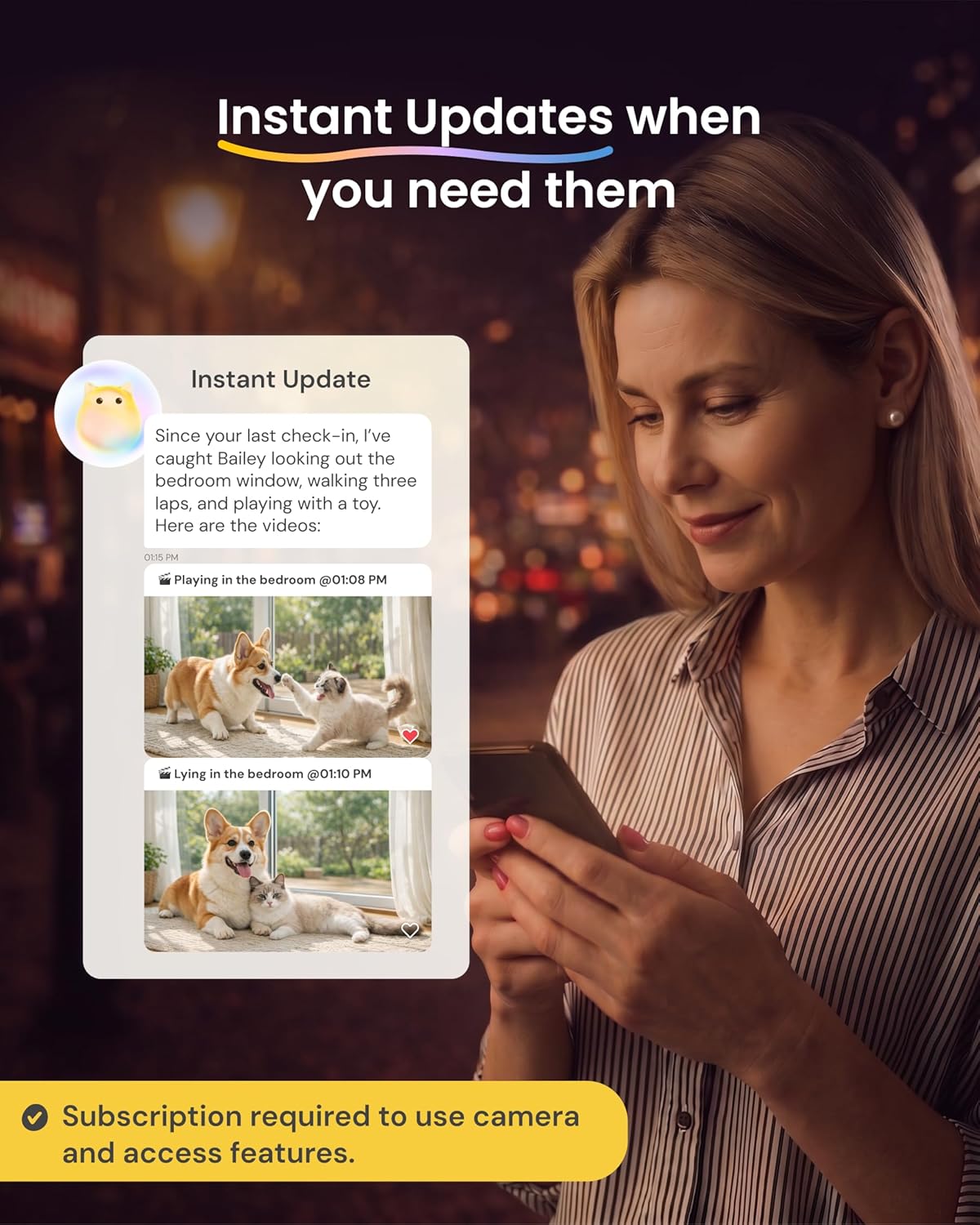 Furbo Mini Pet Camera [Paid Plan Required to Activate] | Stay connected with AI Pet & Home Safety Alerts, Mountable 130° Wide View, Video History, 2-Way Audio, Paid Plan Required