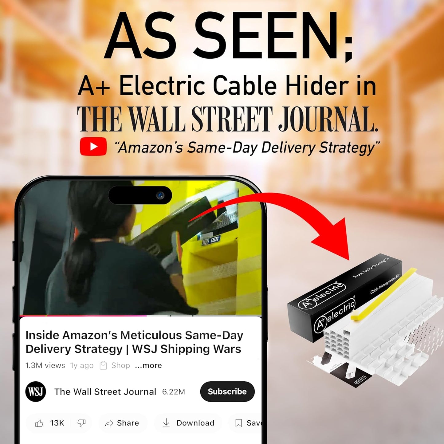 Cord Cover Full Kit, 26ft/315in Self-Adhesive Cable Raceway, 20 Snap-On Channels, Wire Hider for TV, HDMI & Speaker Cables, Includes Connectors & Corners, Paintable Cable Management, White