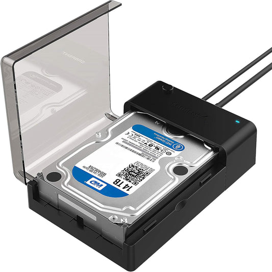 Sabrent USB 3.0 to SATA Hard Drive Docking Station, 2.5/3.5in (EC-DFLT) | Lay-flat dock for 2.5"/3.5" HDD & SSD; UASP 5Gbps; USB-powered; supports SATA I/II/III; hard drive reader; hdd enclosure
