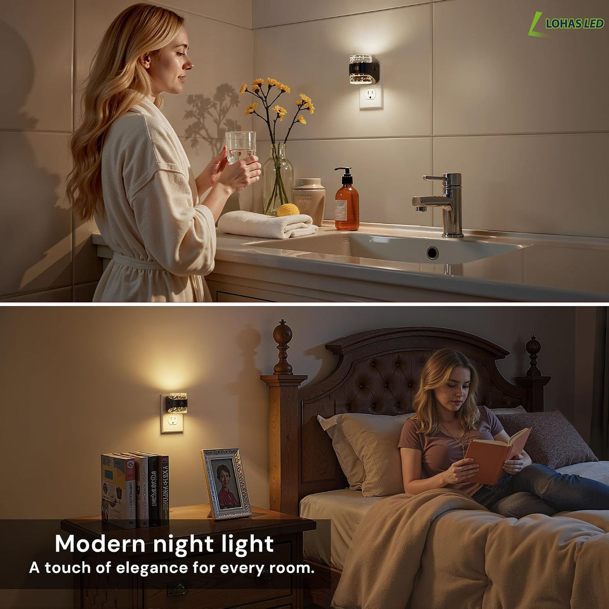 L LOHAS LED Motion Sensor Night Light,5CCT Night Lights Plug into Wall