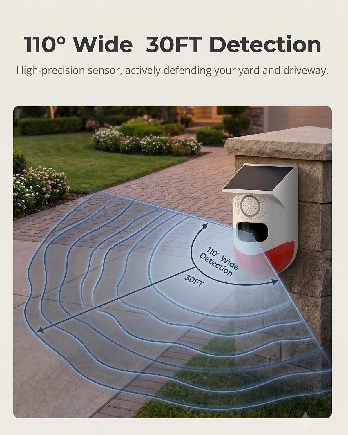 PILSAMAS WiFi Smart Solar Motion Sensor Alarm Outdoor with Free App Alerts