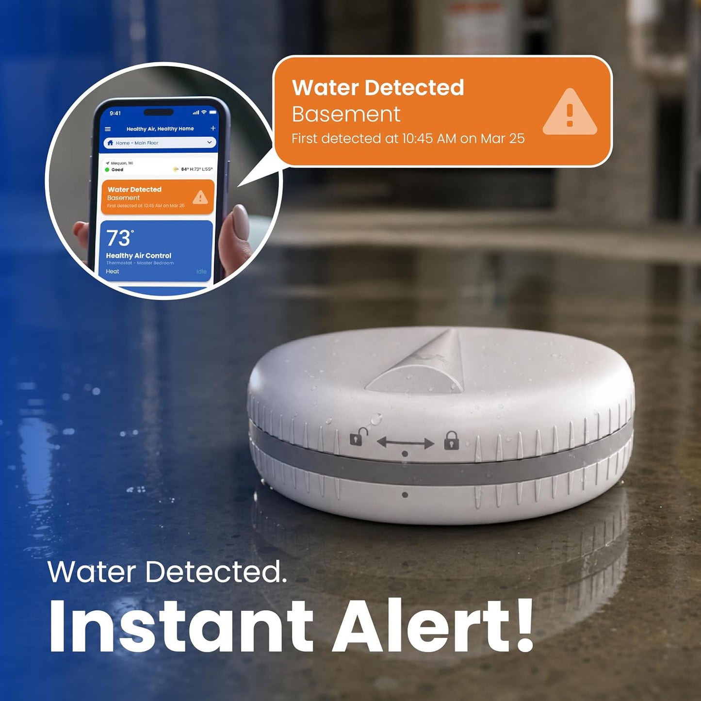 AprilAire ZAZW Water Leak Sensor, Designed to Pair with AprilAire S86WMUPR Thermostat or Wi-Fi Dehumidifiers