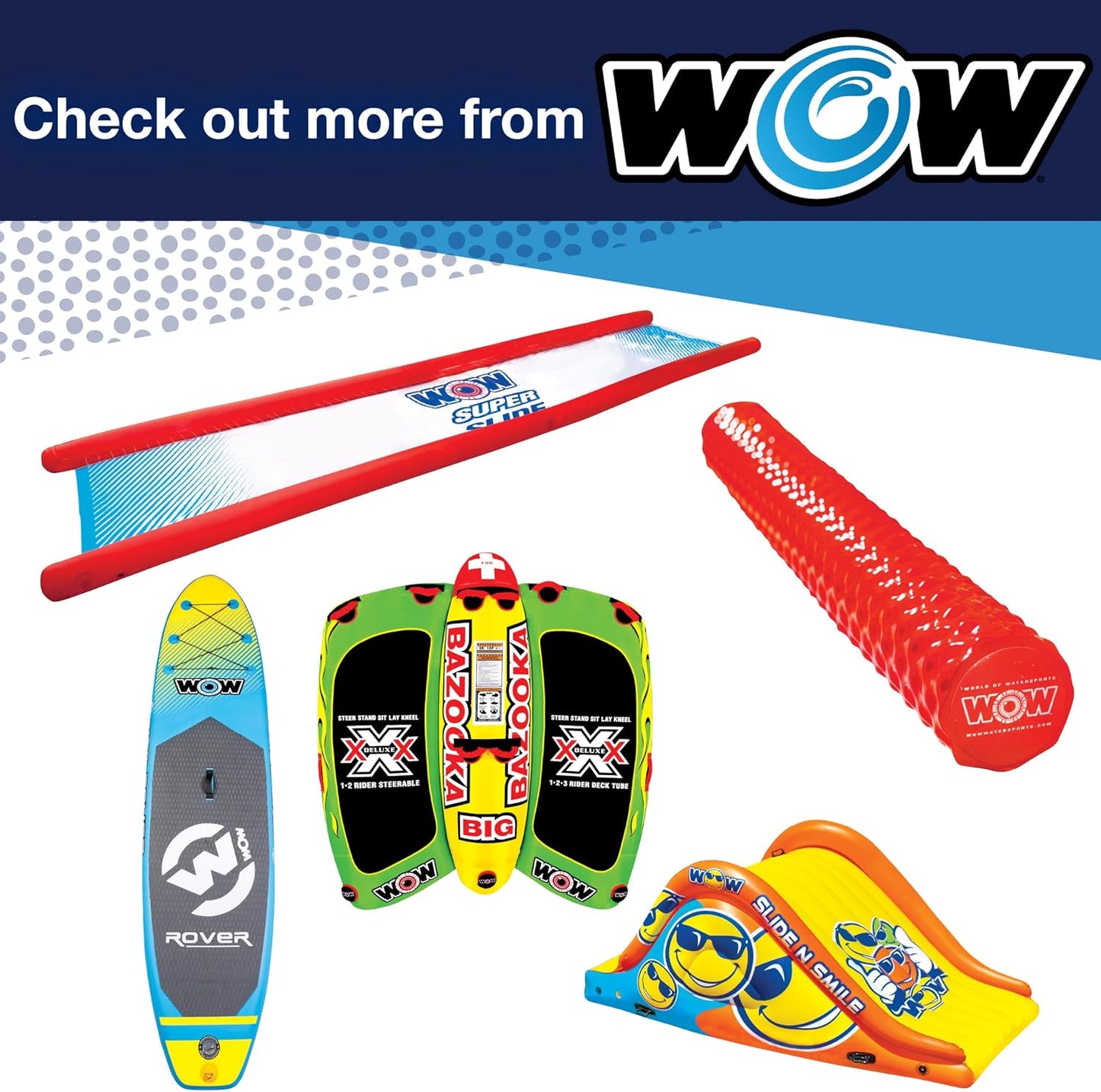 WOW Sports Electric Air Inflator, Air Pumps for Inflatables, Towables and Others, Comes with DC Power Adapter and Cord, 1.0 PSI | A 12V DC air pump for towables, pool floats, and air mattresses.