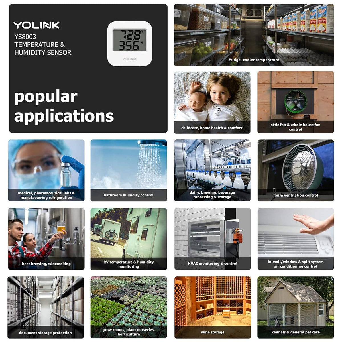 YoLink SpeakerHub & Two Temp/Humidity Sensors Starter Kit – Audio Hub Plays Tones/Sounds, Spoken Messages, Text Messages, LoRa-Powered ¼ Mile Range, Compatible with IFTTT, WiFi Required
