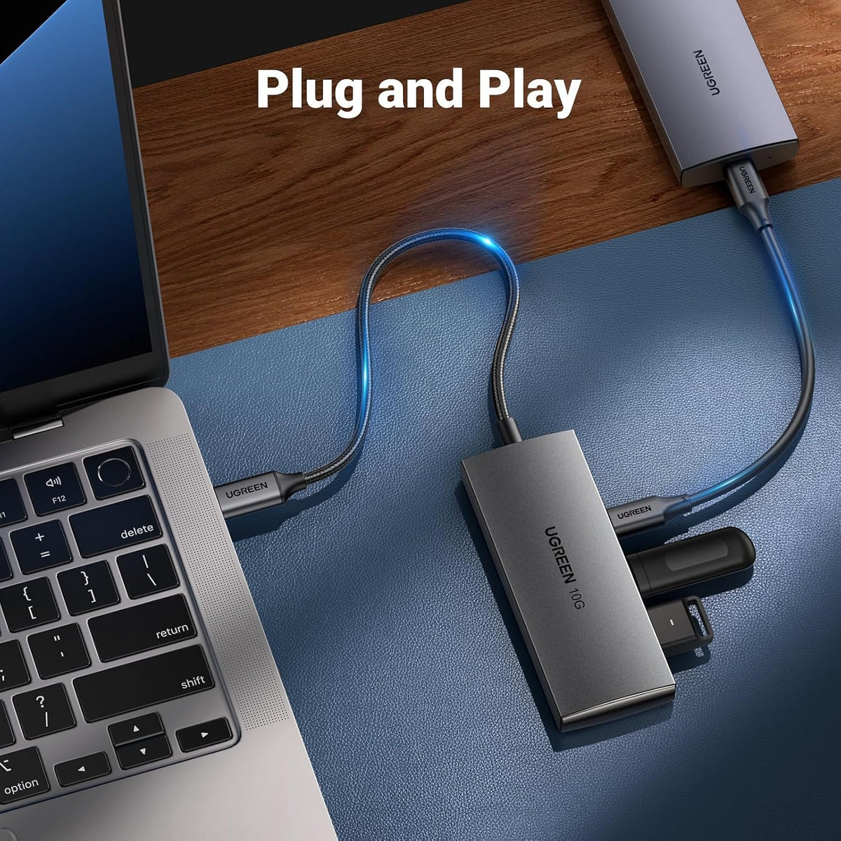 UGREEN USB C Hub, 4 Ports USB-C 3.2 10Gbps Data, Aluminum, Only Adapter
