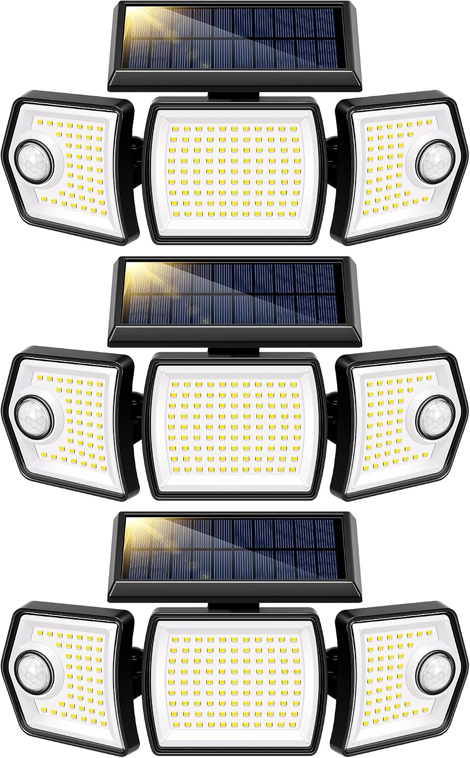 VIVOHOME Linkable Solar Flood Lights Outdoor 3 Packs, Dual Motion Sensor